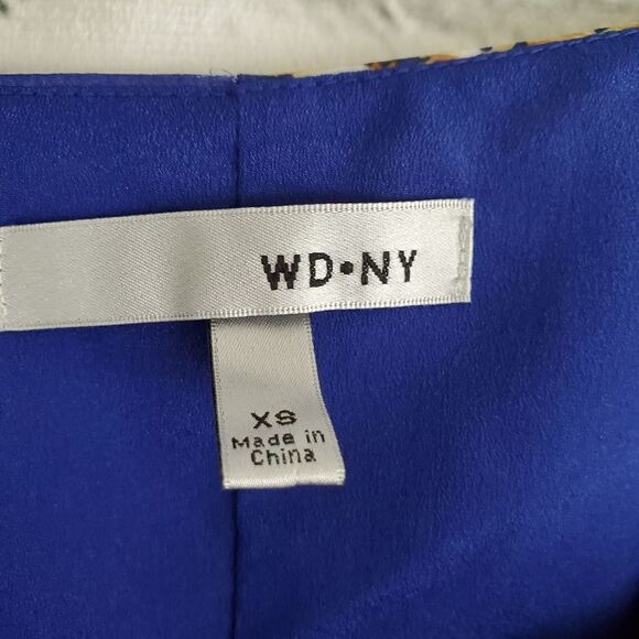 WD.NY Blue hawaiian ruffle dress tropical palm - Picture 5 of 13